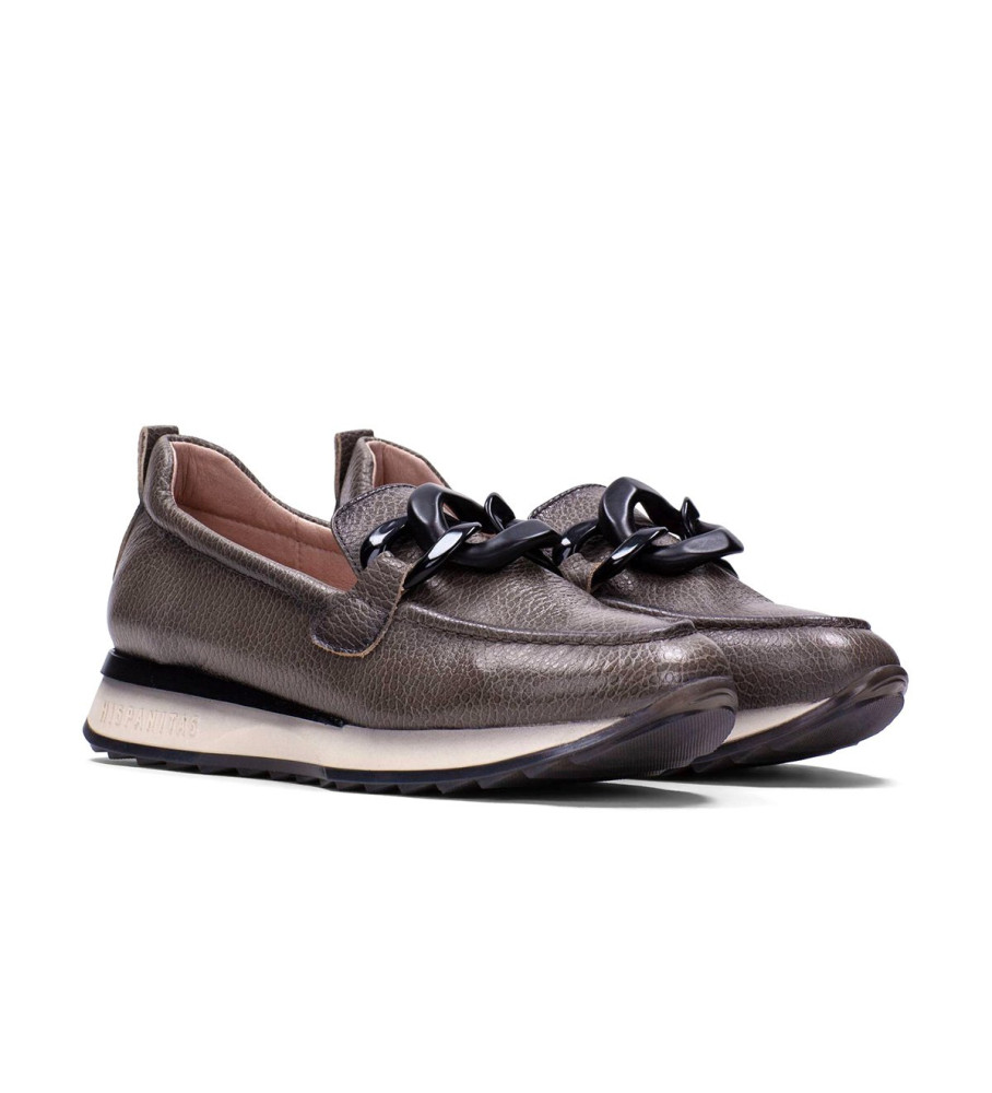 Mocassins Hispanitas Kate em couro cinza