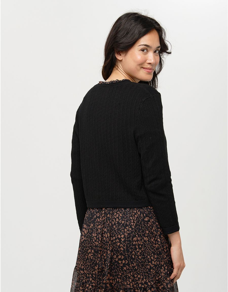 Veste courte maille noire