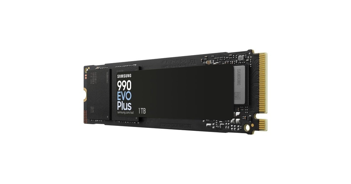SAMSUNG990 EVO Plus 1 TB SSD  (MZ-V9S1T0BW, PCIe 4.0 x4 / 5.0 x2, NVMe 2.0, M.2 2280)