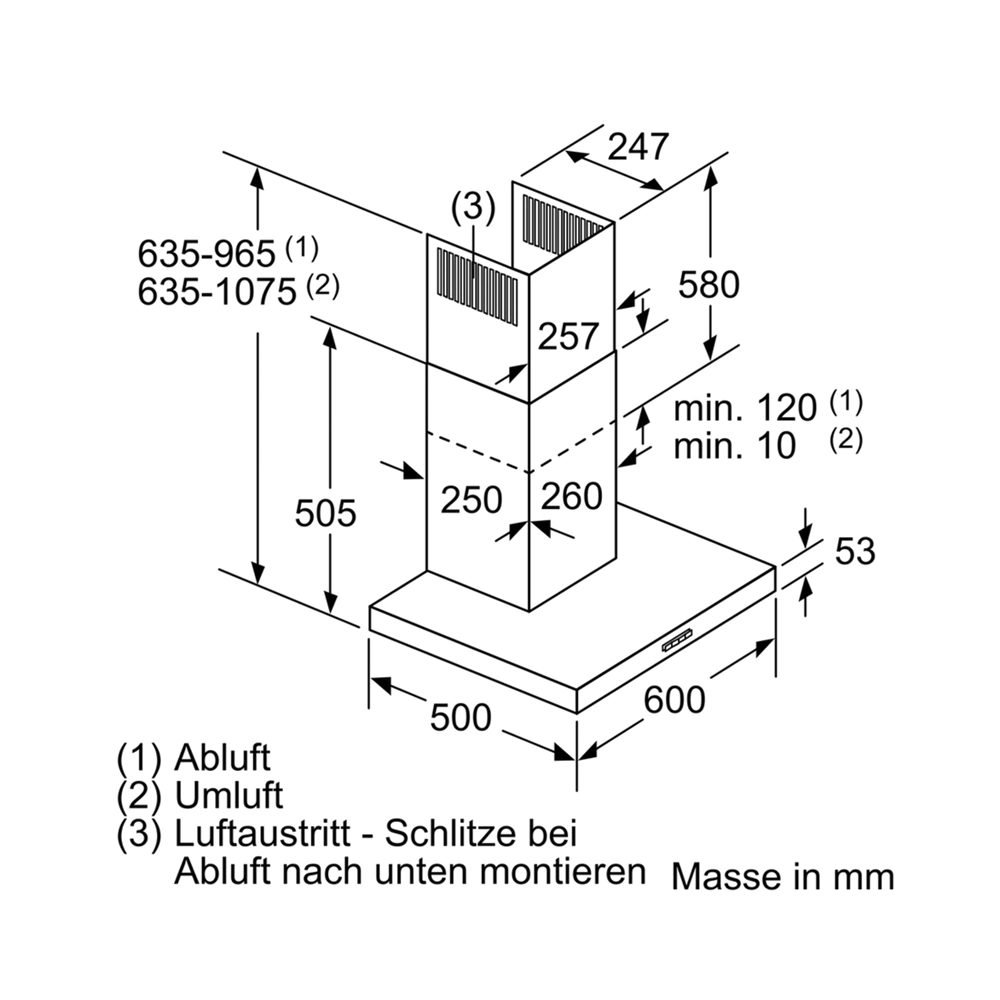 Bosch DWB67IM50 Wandhaube 60cm