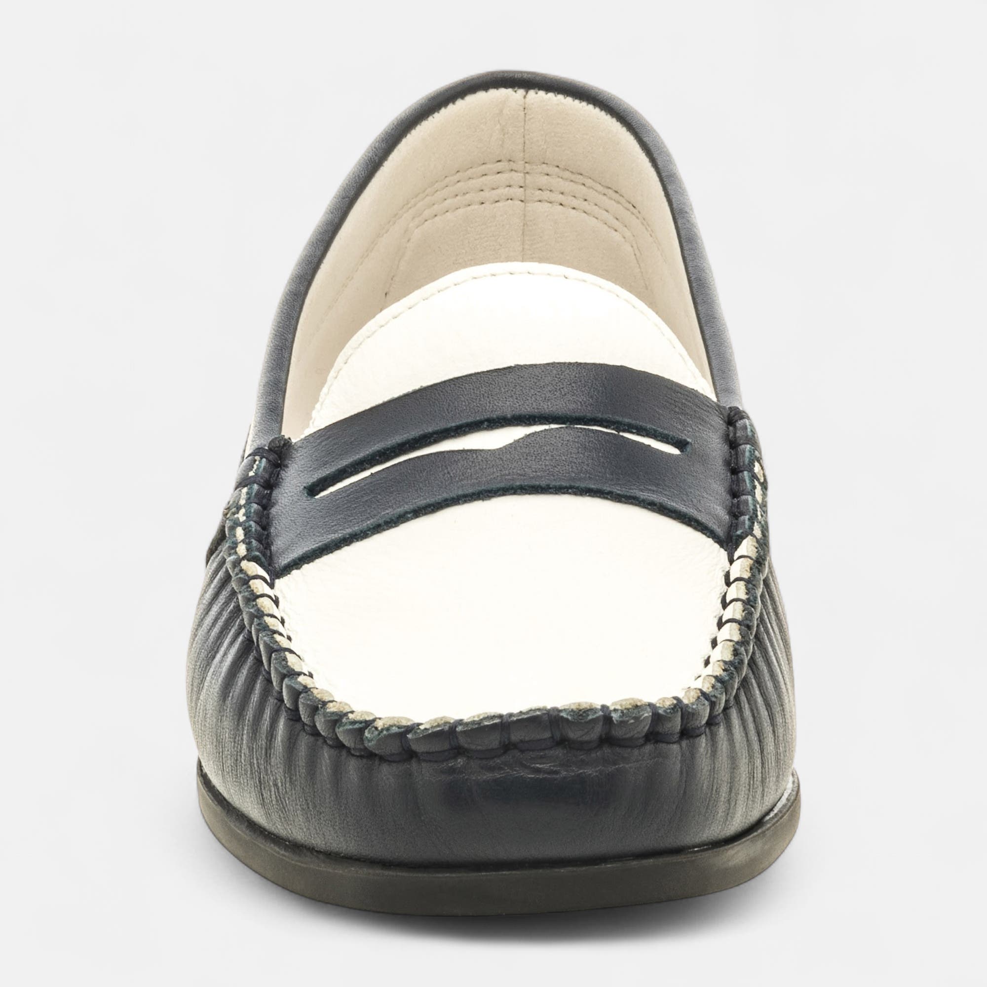 Mocassins pieds sensibles Femme en cuir bleu marine