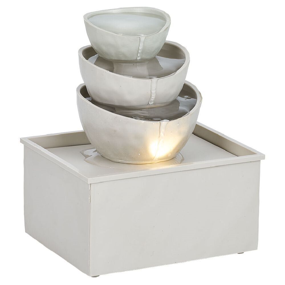 Fontaine d'intérieur lumineuse à piles gris H14cm