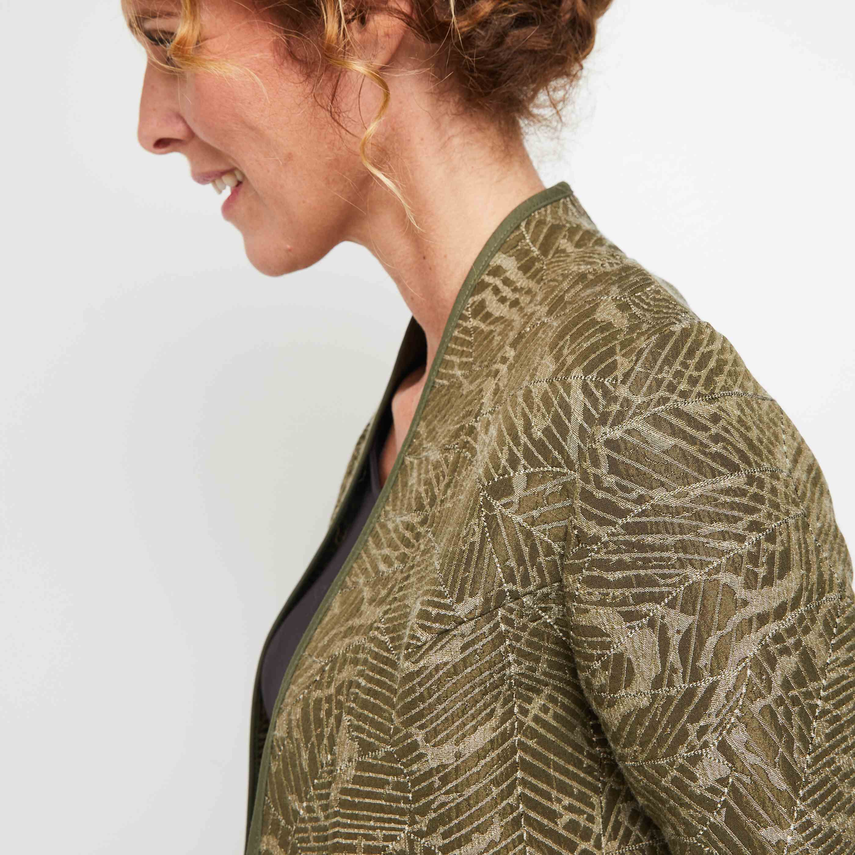 Veste jacquard femme - KAKI