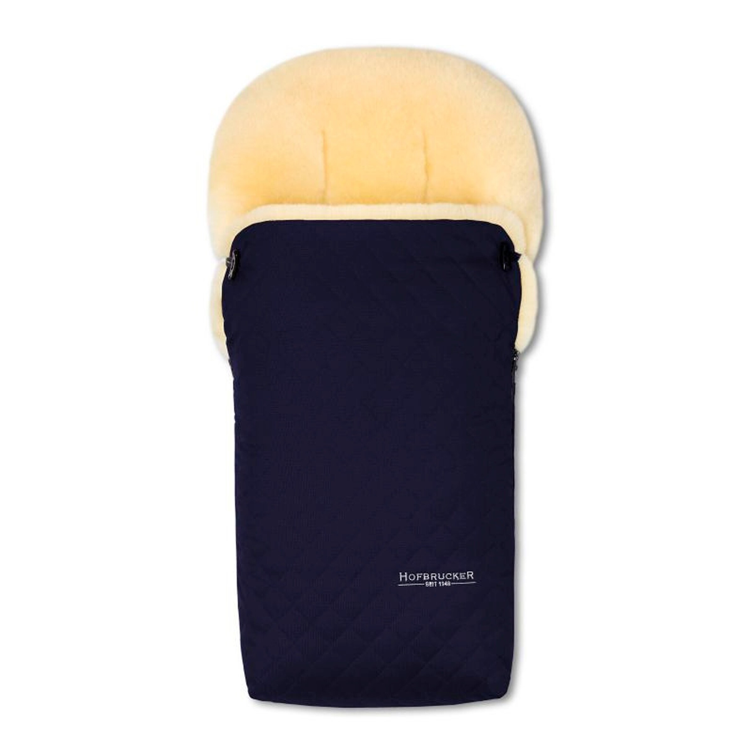 Hofbrucker Kinderwagen Lammfell-Fußsack Putzi Limited Edition Navy Blue gesteppt