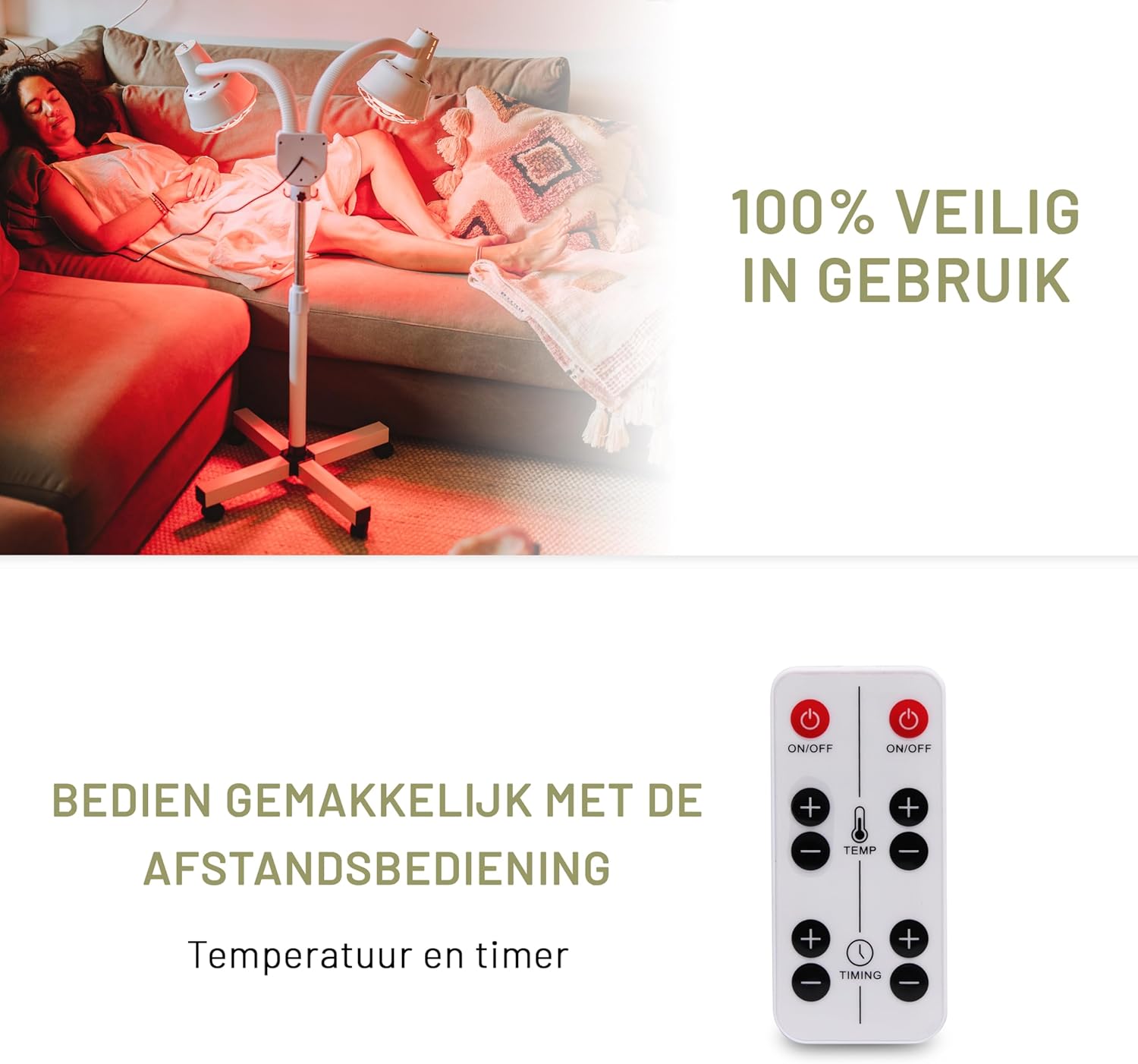 Infrarotlampe | Doppel – Rotlichtlampe 2 x 300Watt | Wärmelampe| Infrarotlichtlampe | 360° Verstellbar mit Rädern | Infrarottherapie | Rotlichtstrahler | IR-A | Kurzwellige Strahlung