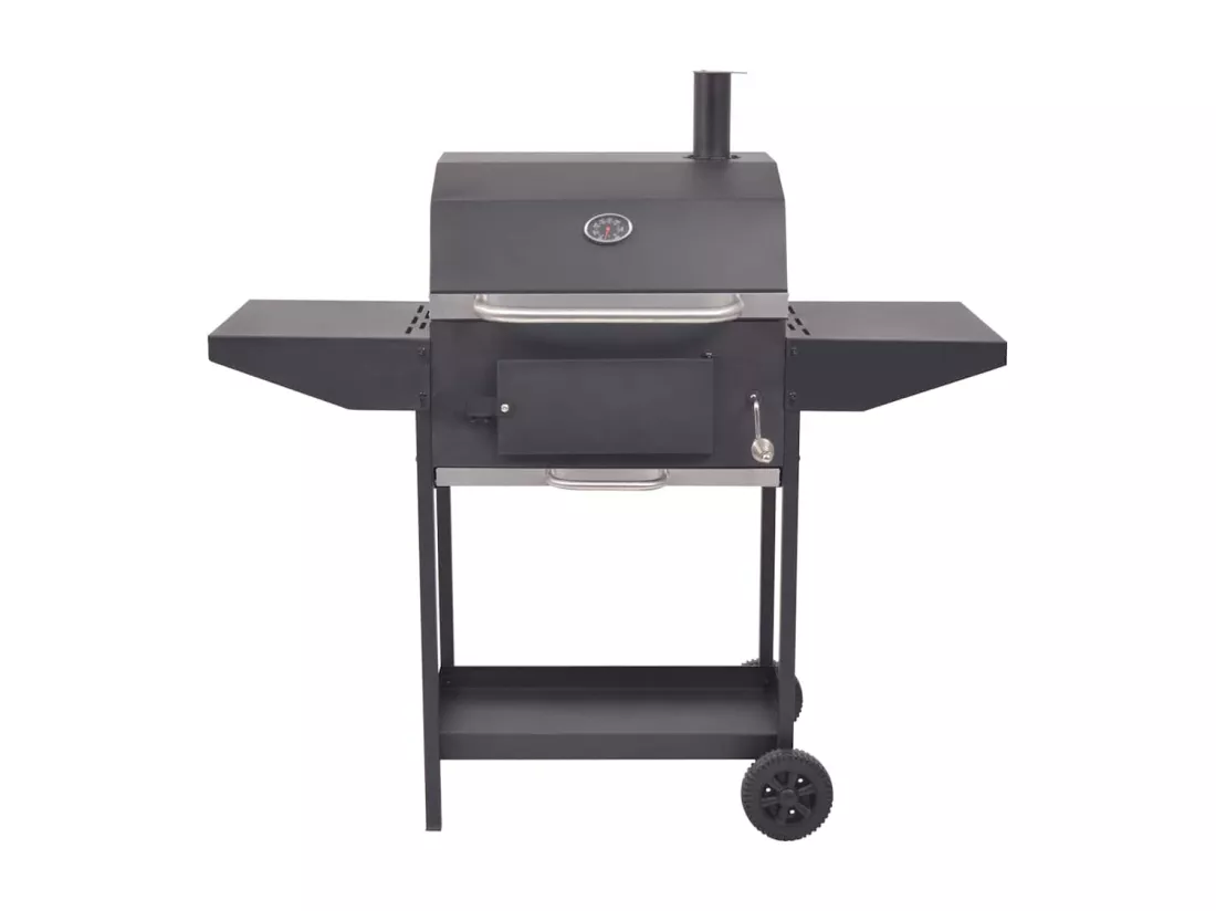 Barbecue au charbon de bois avec étagère inférieure Noir