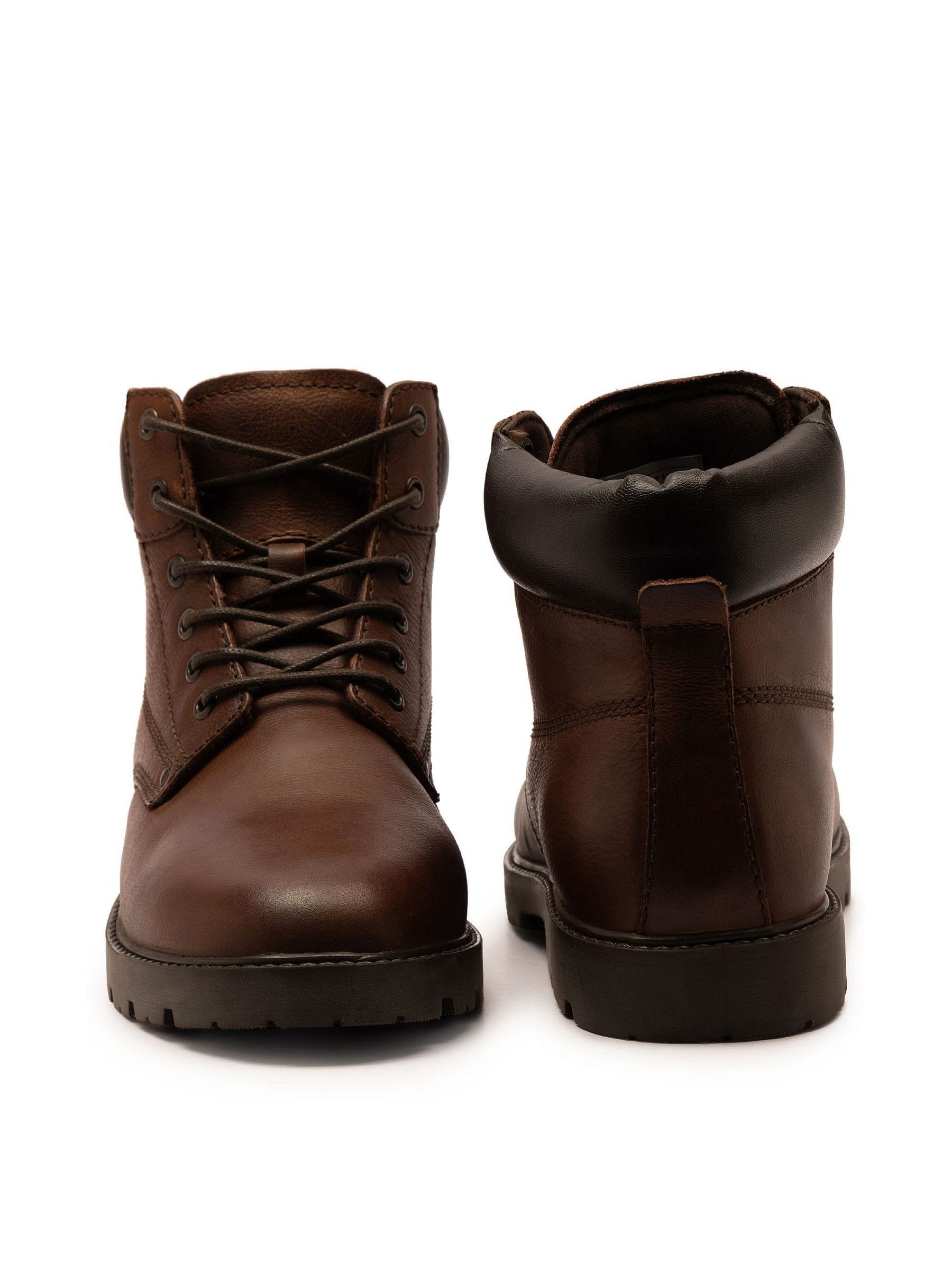 Bruin - Off The Hook Solo Leren Vetersluiting Casual Enkel Boots