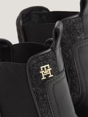 Botas Chelsea com painel de feltro e couro