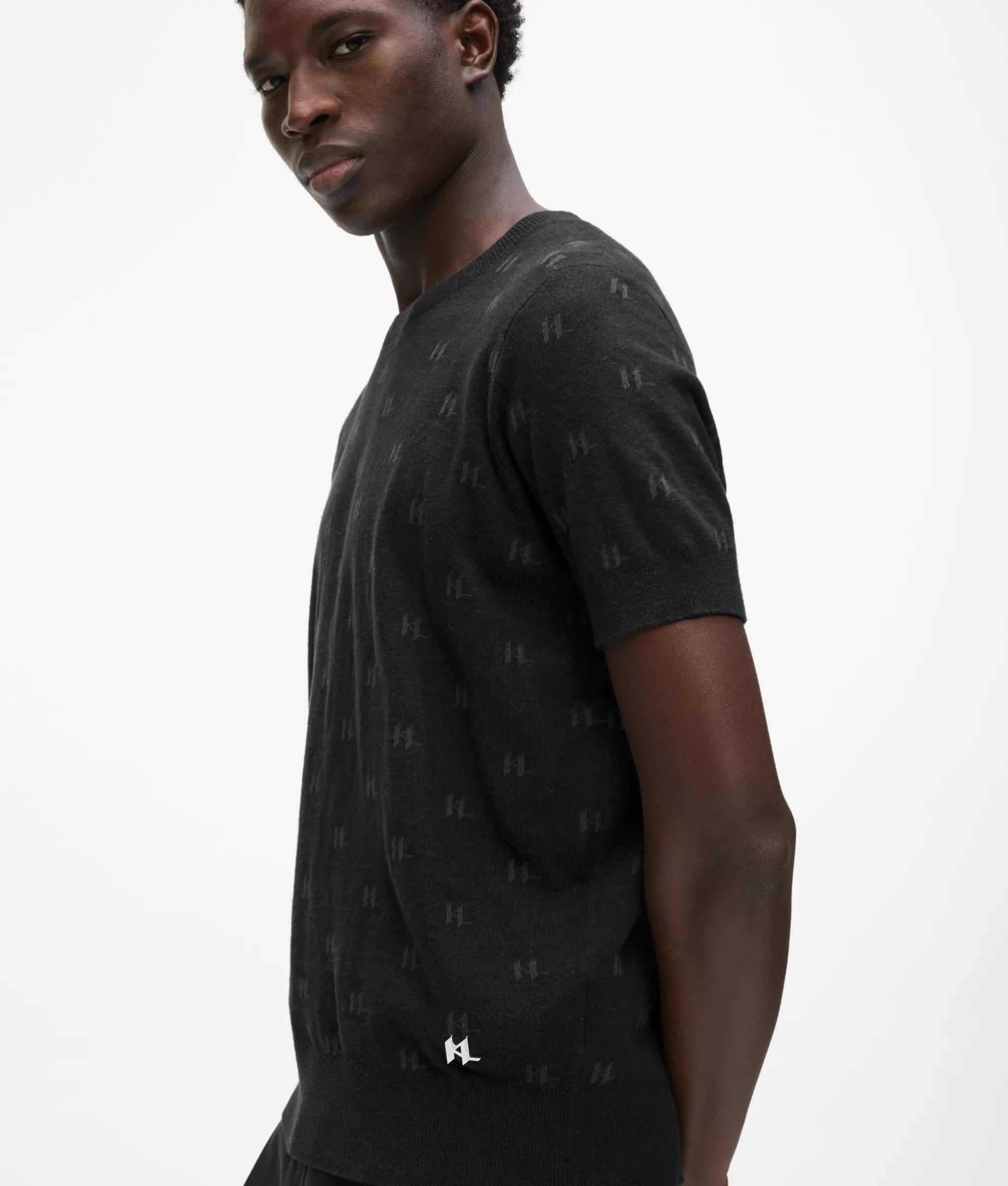 Monogram sweater met korte mouwen