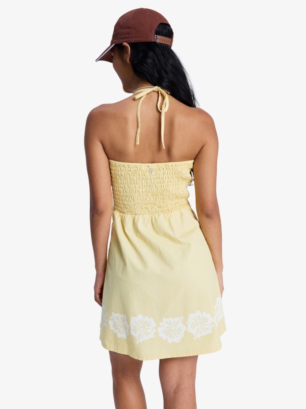 After Glow Mini Solid Robe dos-nu Jaune Femme