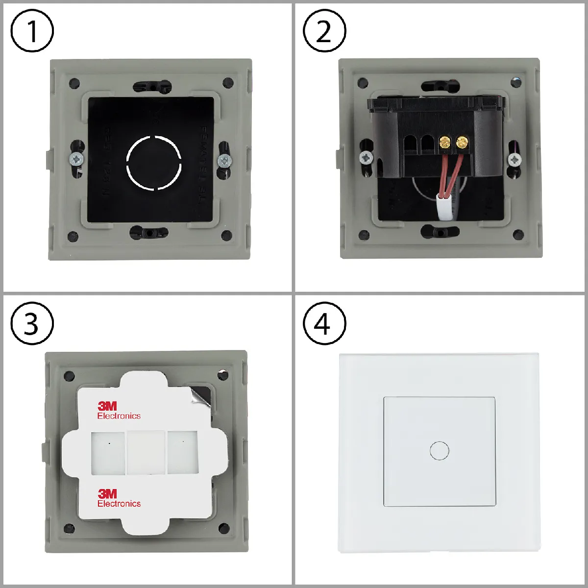 Ledkia Interrupteur Tactile WiFi Double Modern - Noir