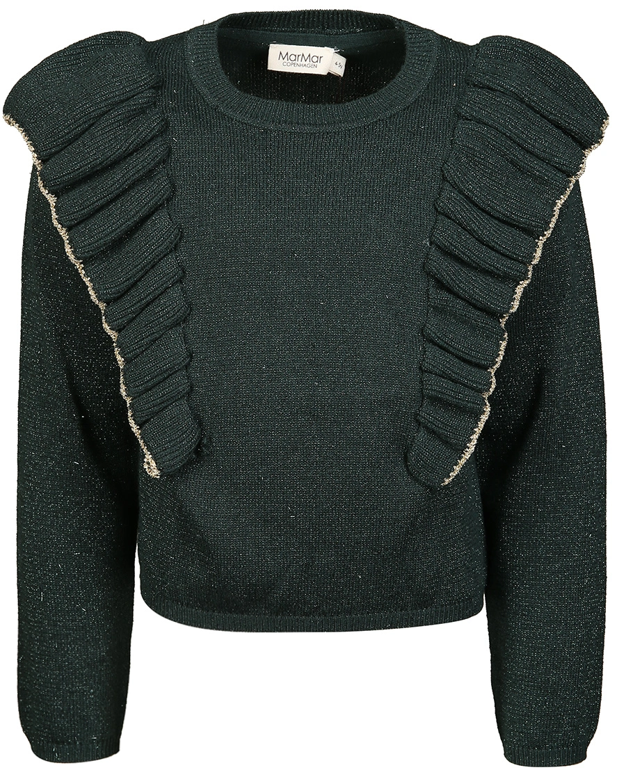 Strickpullover TAYA – GLITTER in dark leaf