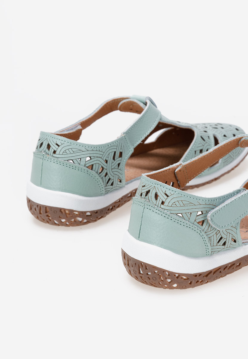 Ballerines femme en cuir bleus Mihely