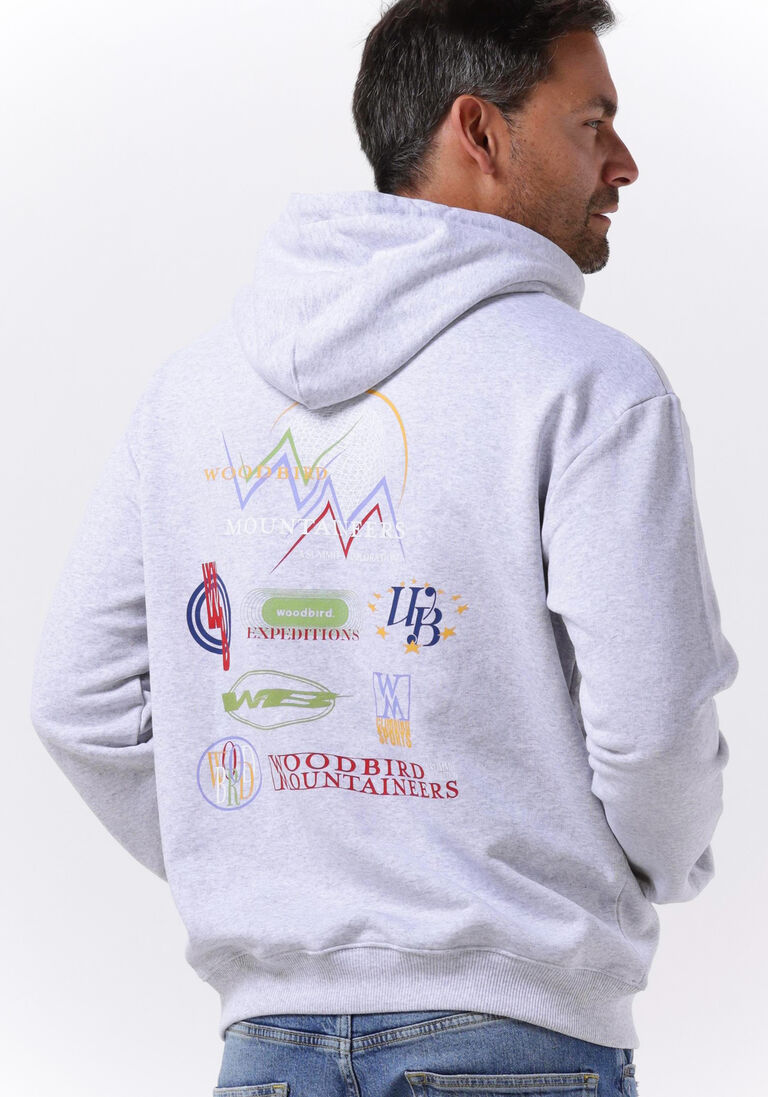 WOODBIRD grijze woodbird sweater pacs sports hoodie