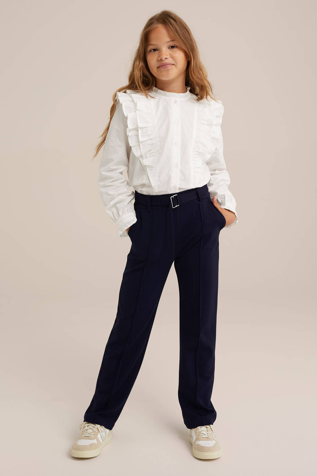 WE Fashion broek donekrblauw