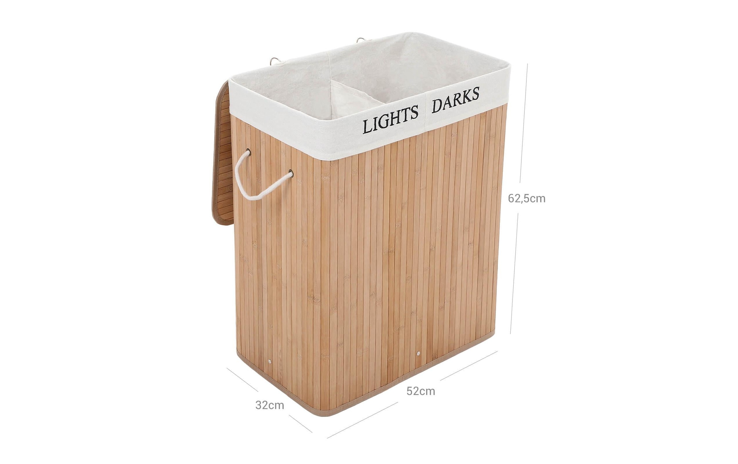 SONGMICS Wäschekorb »Bambus 100 l« Holzart: Bambus (China)