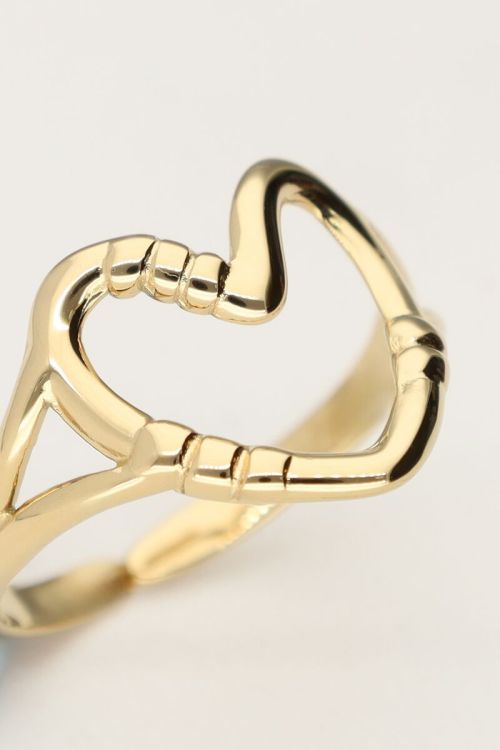 Statement ring met open hart