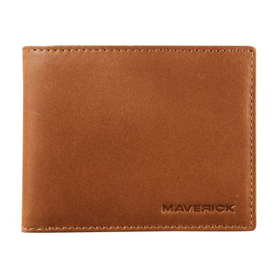 Maverick New Men - Portefeuille - RFID, with zipper - cuir de vachette pleine fleur tanné végétal - cognac