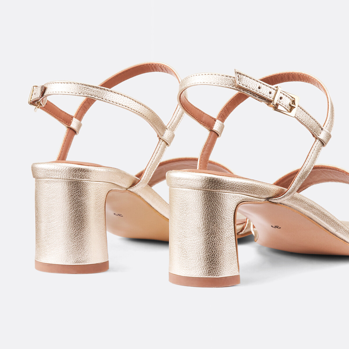 COLEÇÕES LA REDOUTE<br>Sandálias em couro metalizado, modelo Signature CANDICE