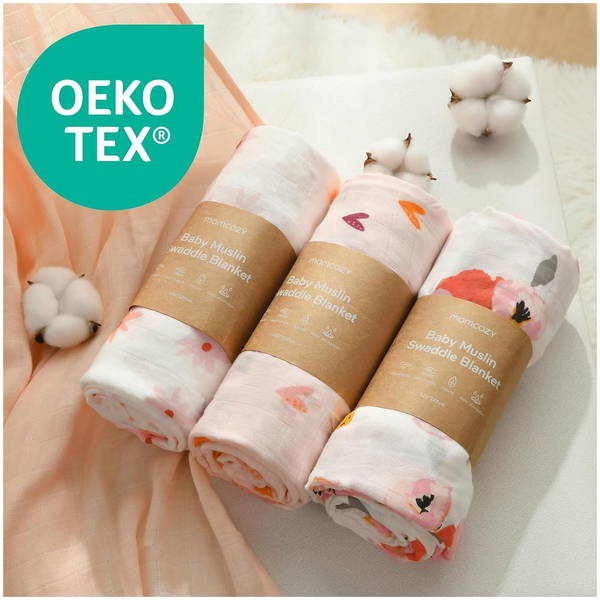 MomcozyMomcozy   Baby Musselin Wickeldecken 4er Pack heart flower