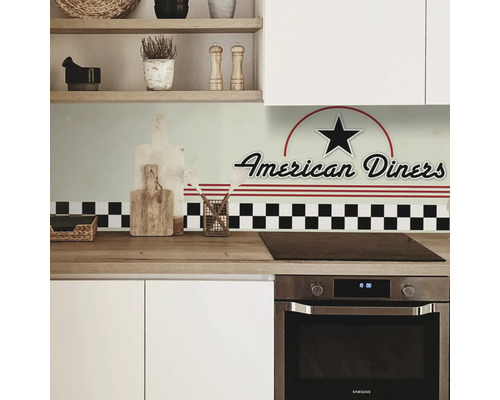 Keukenachterwand mySpotti Profix American Diners belettering 100 x 60 cm PX-10060-196-HB