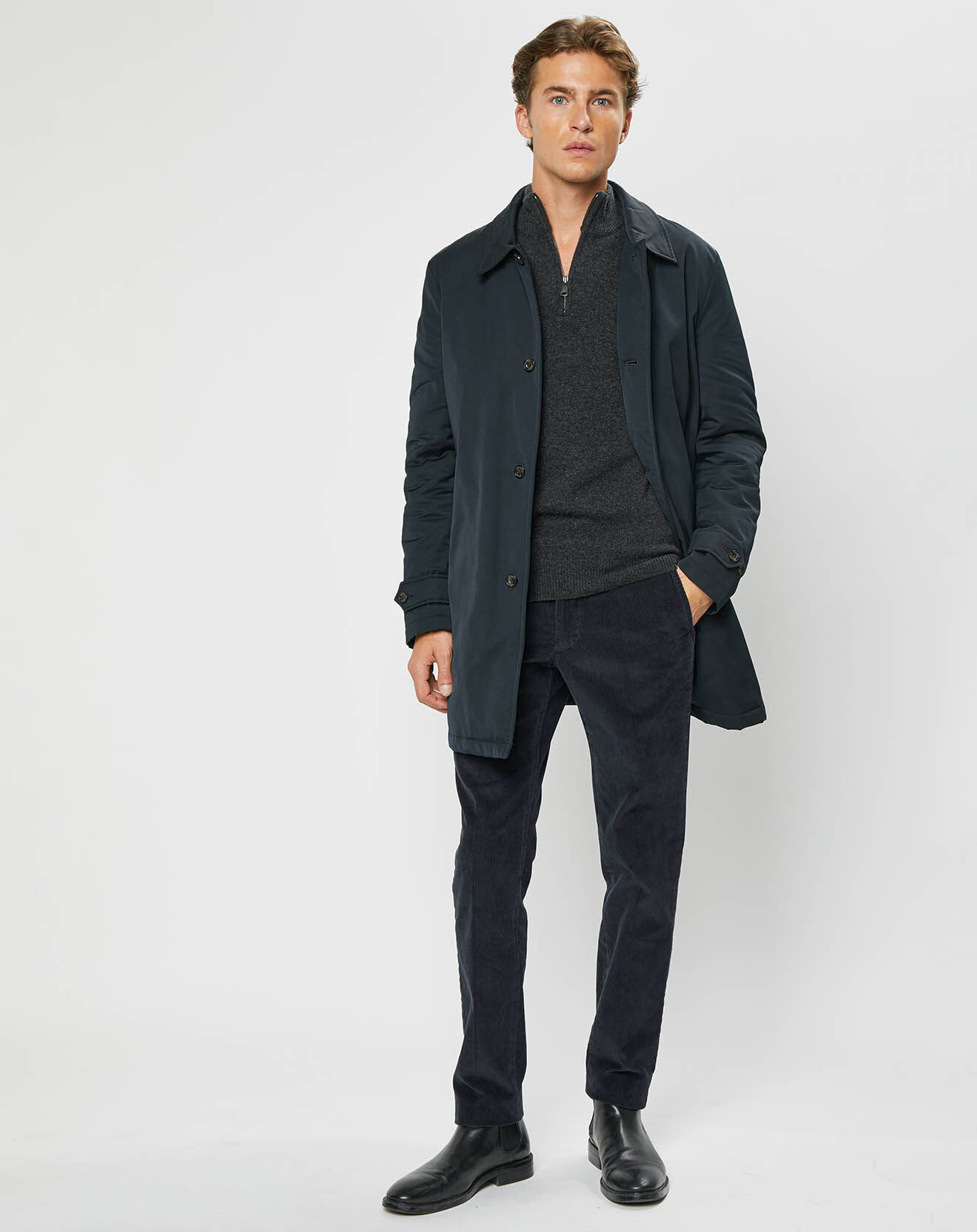 Hackett London Imperméable bleu marine
