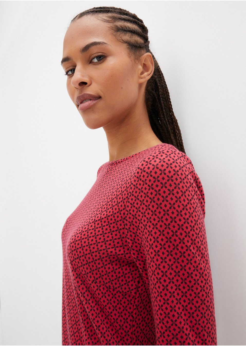 Robe Punto di Roma avec motif jacquard, longueur genou