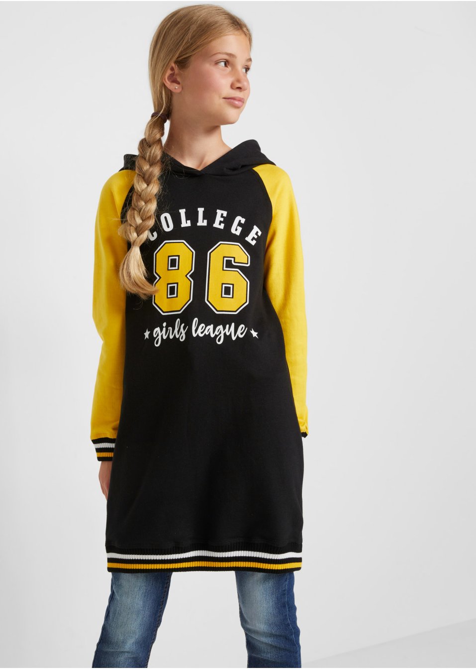 Robe sweat-shirt à capuche fille