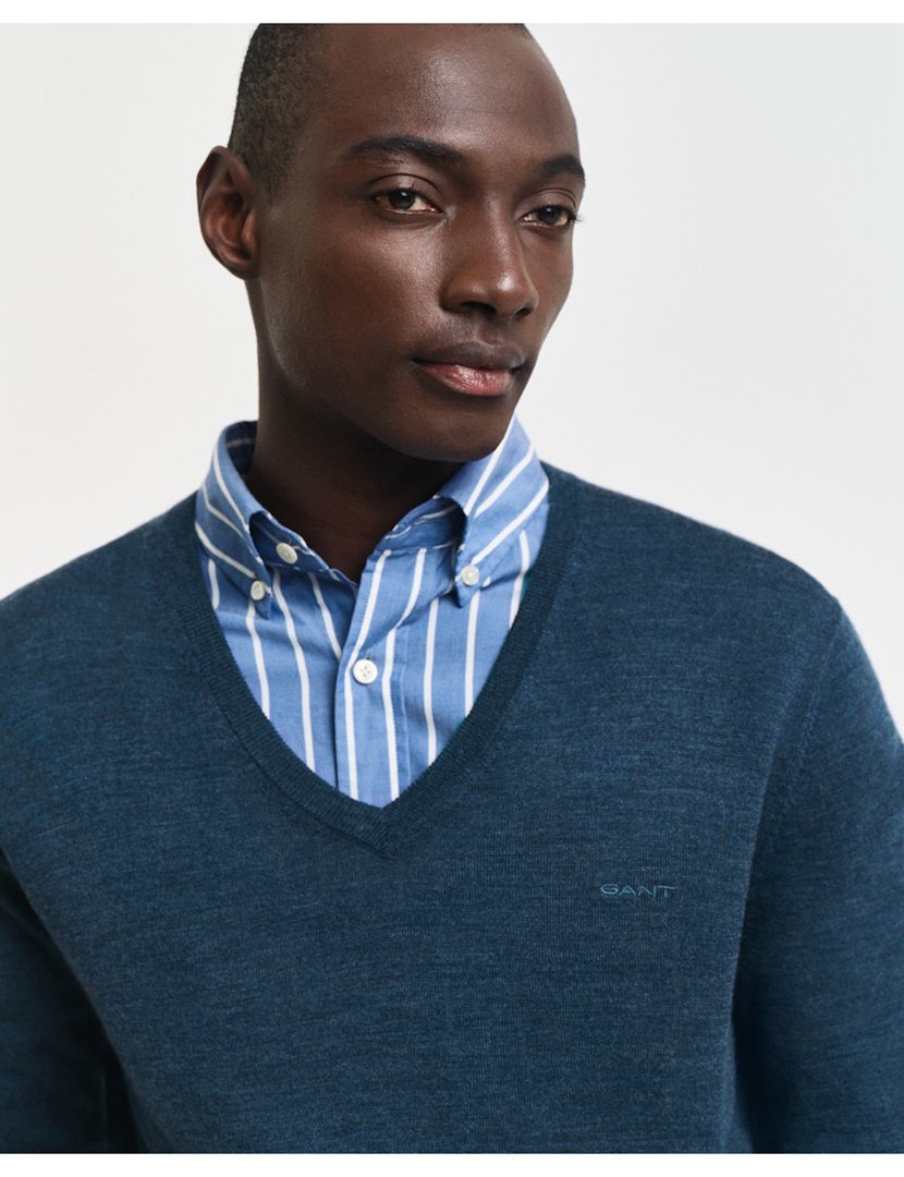 V-Neck Blue Sweater