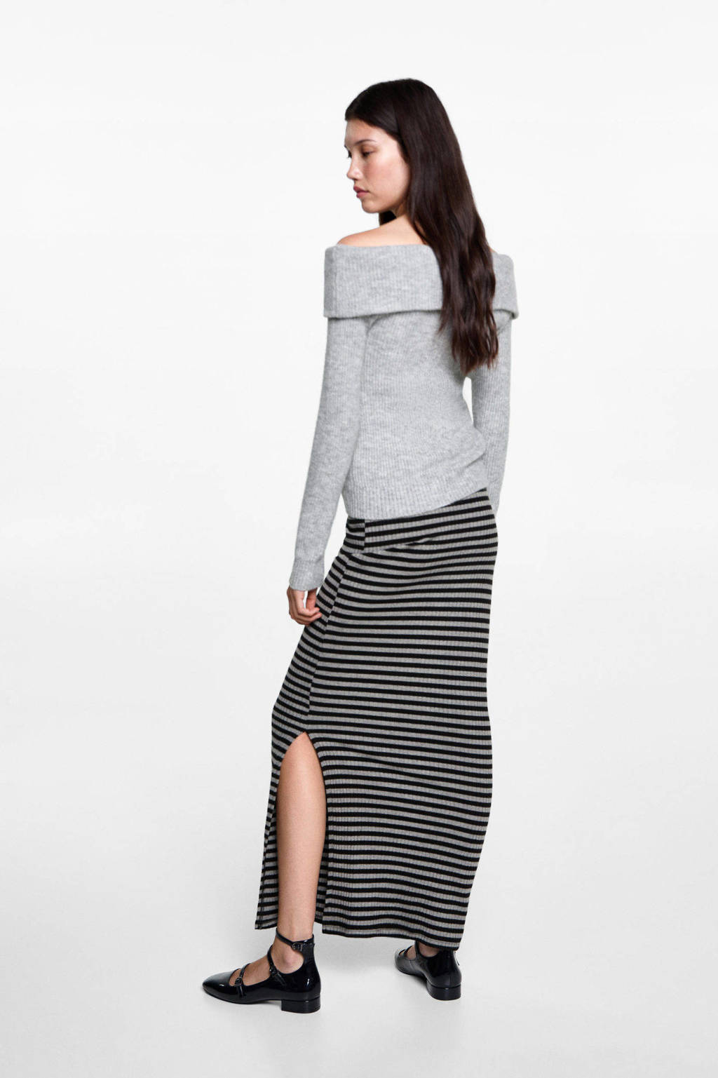 MANGO TEEN maxi rok grijs