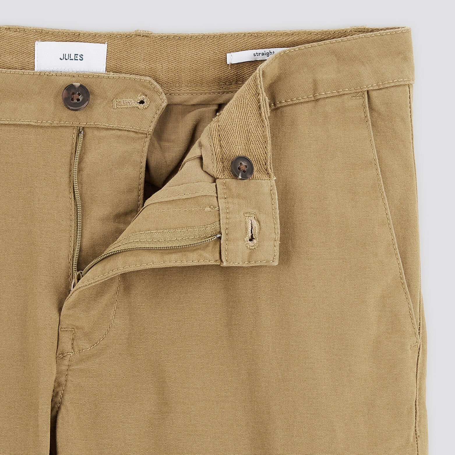 Pantalon cargo droit poches côtés Beige