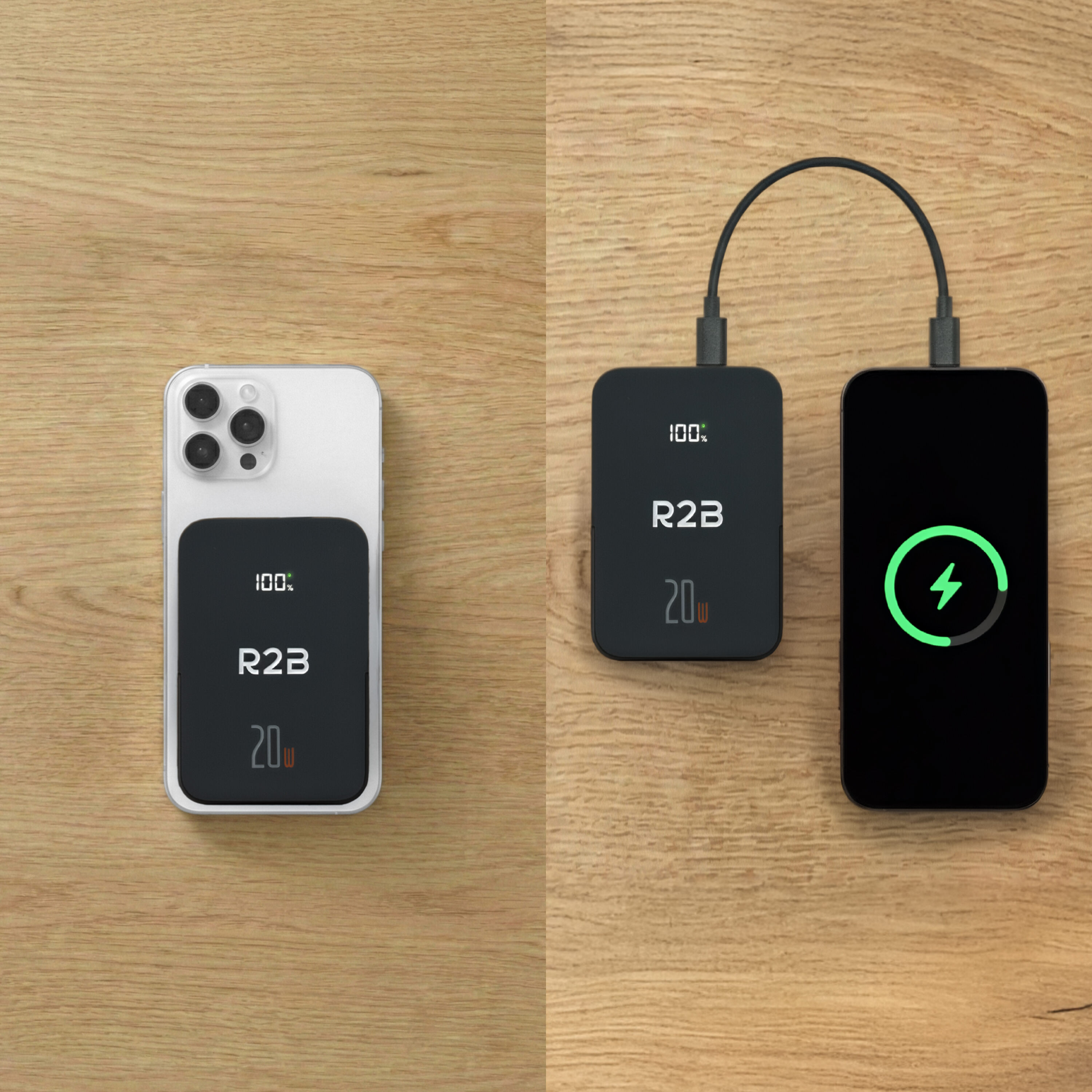 R2B 10000 mAh MagSafe Powerbank - Black/Blue
