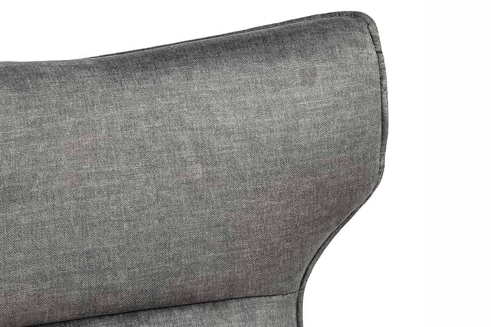 Drehbarer Sessel VOGUE grau Samt schwarze Metallbeine mit Armlehne