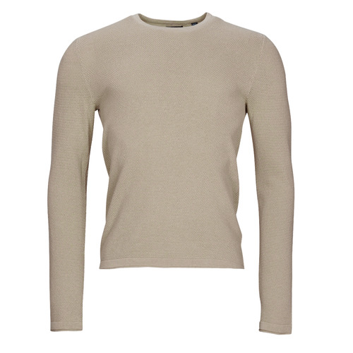 Only & Sons  - ONSPANTER LIFE 12 STRUC CREW KNIT - Beige
