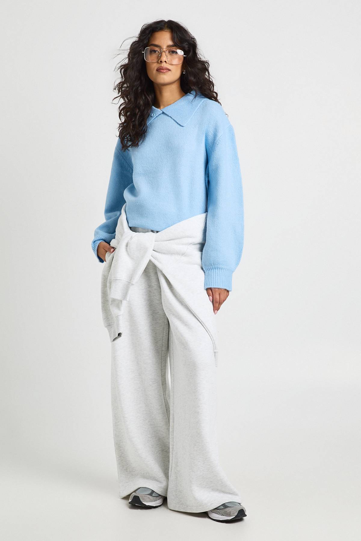 boohoo Pull tricoté oversize en maille douce à détails de col