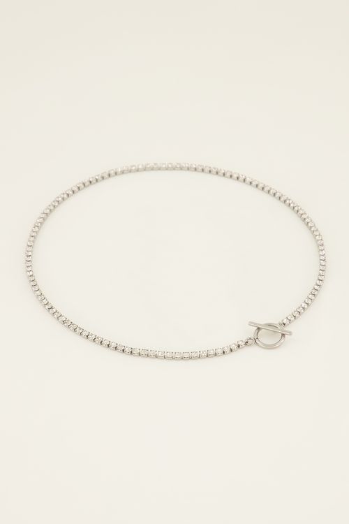 Ketting met strass stenen & slotje