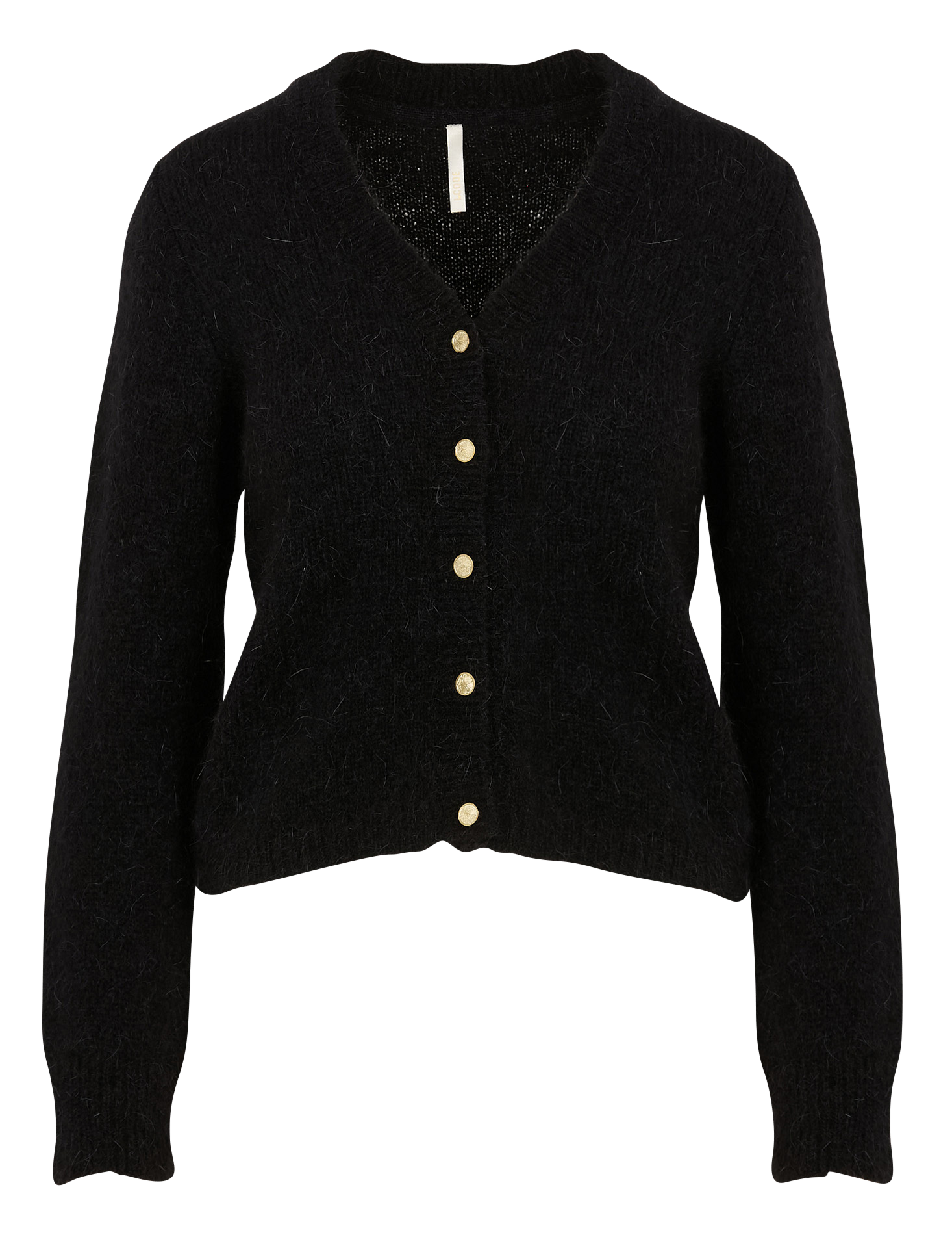 Gilet col V en laine mélangée | Noir