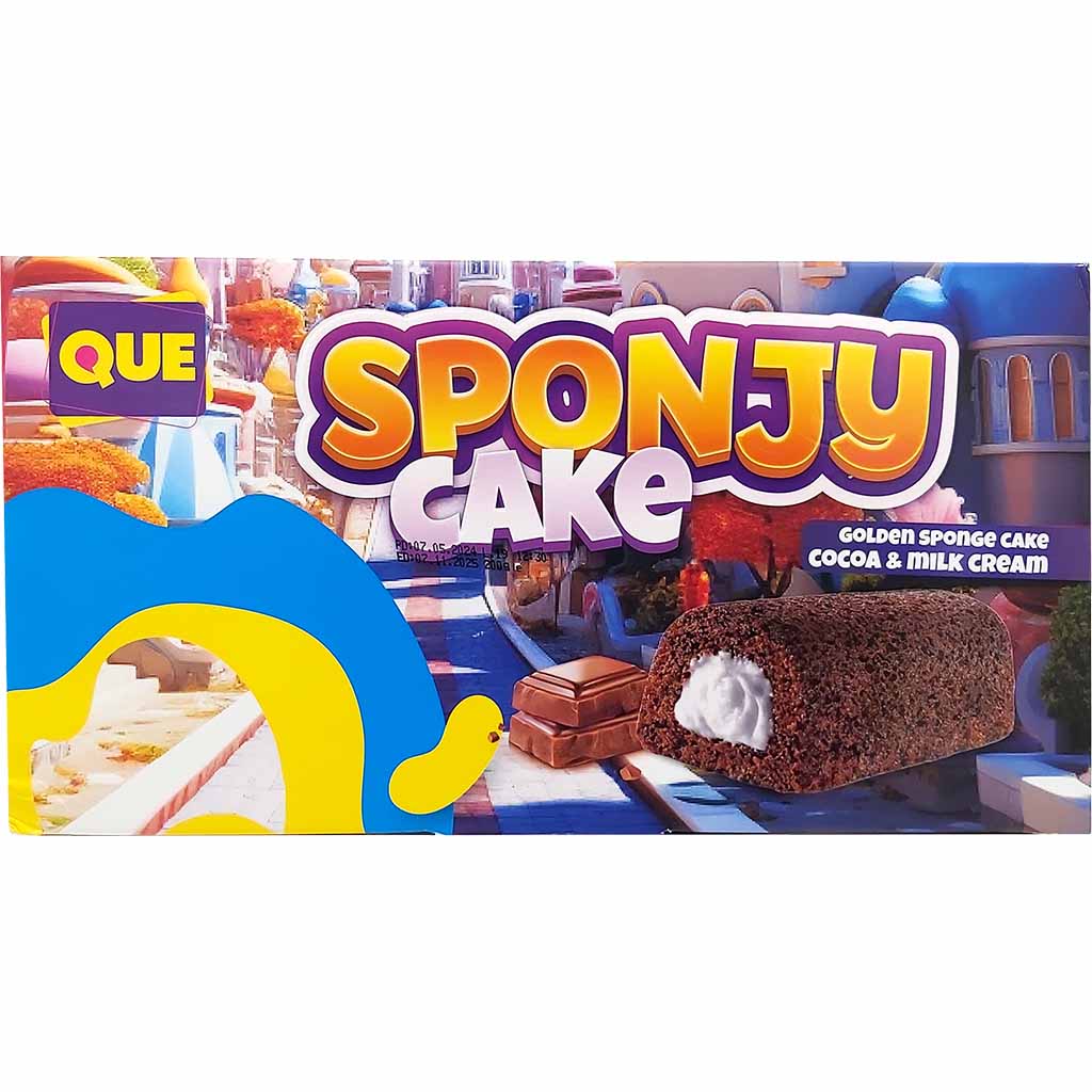 QUE Sponjy Cake Cacao & Milchcreme 5er Pack Küchlein 5x46g 230g MHD:7.11.25