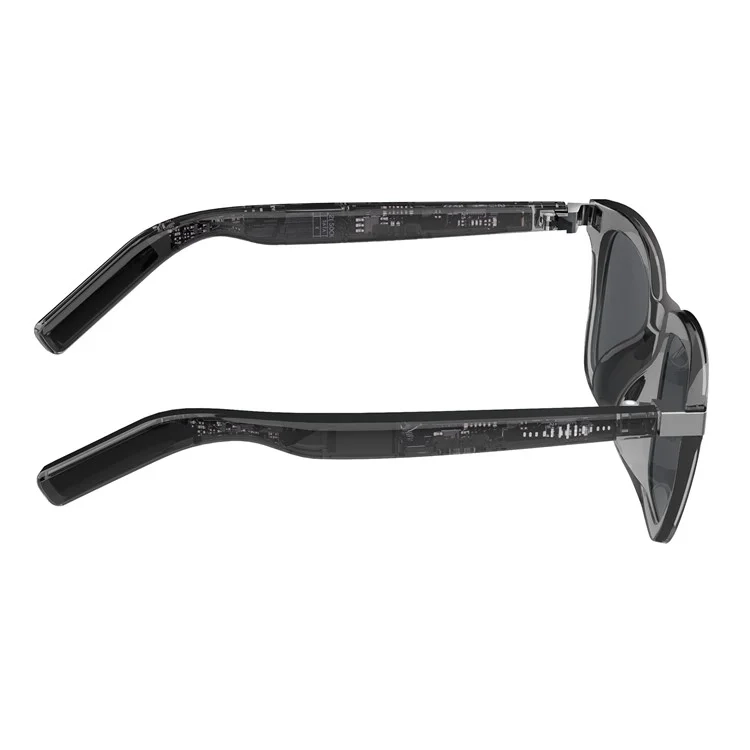 BT 5.3 Sonnenbrille Smart Kopfhörer Headset mit Mikrofon & Lautsprecher UV 400 & Blaulichtfilter / Audio-Streaming mit Versteckter Technik - Schwarz