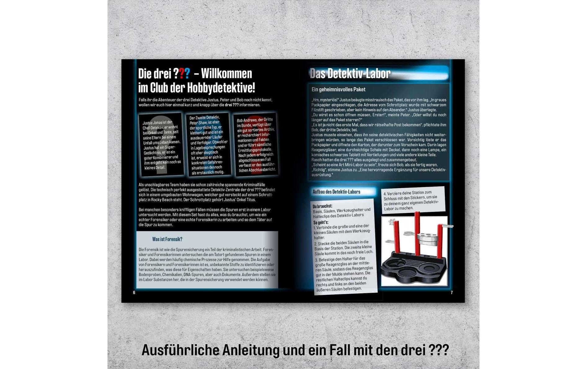 Experimentierkasten Die drei??? Detektiv-LaborEntdecken Sie verborgene Geheimnisse mit der UV-Lampe