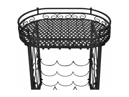 Casier à bouteilles avec porte-verre pour 9 bouteilles Métal