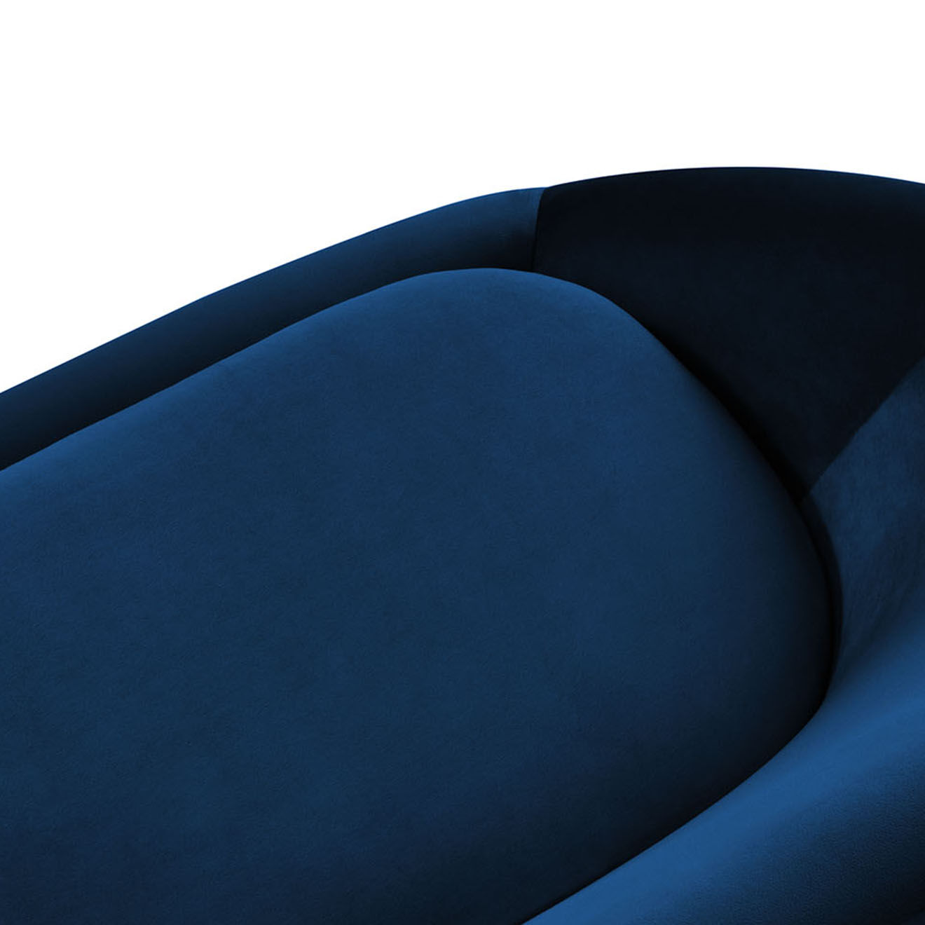 Mazzini Sofas Canapé velours petale 3 places bleu roi - 222x90x92 cm