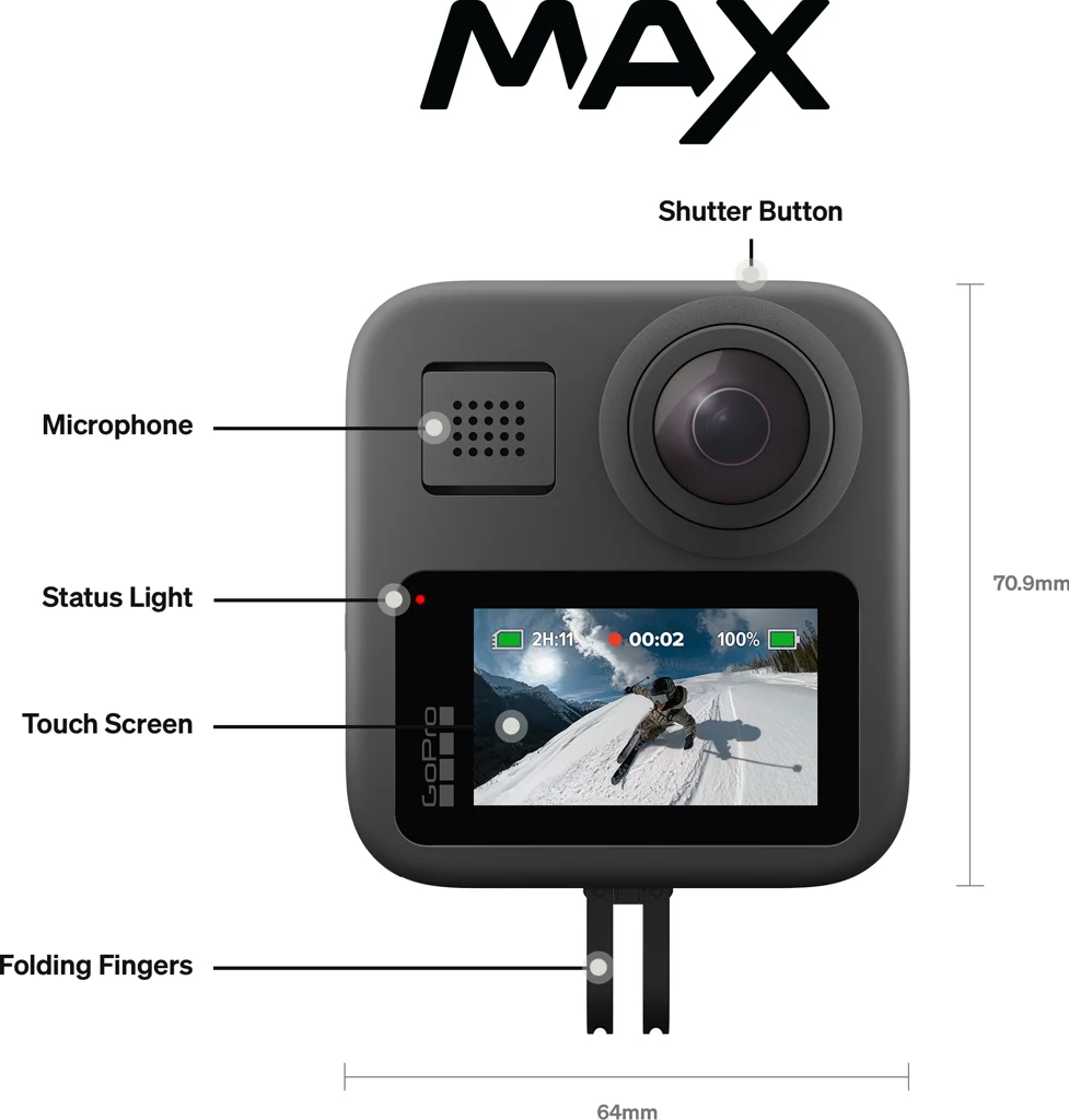 MAX (2025) 360° 5.6K Wasserdichte Action Kamera (CHDHZ-203)