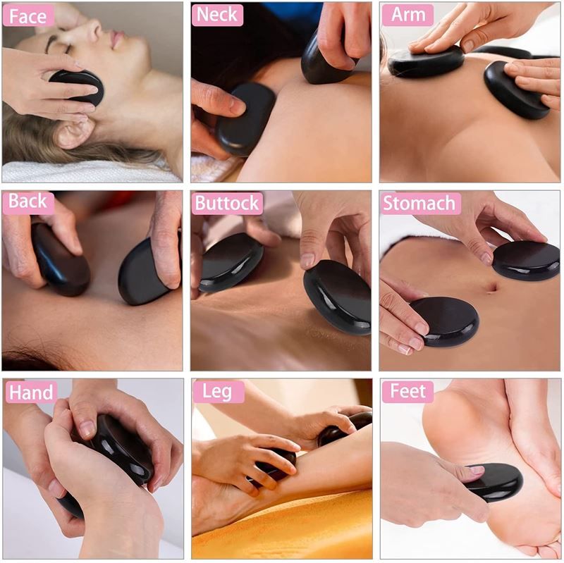 Hot Stone Set - Massagesteine mit 12 Steinen