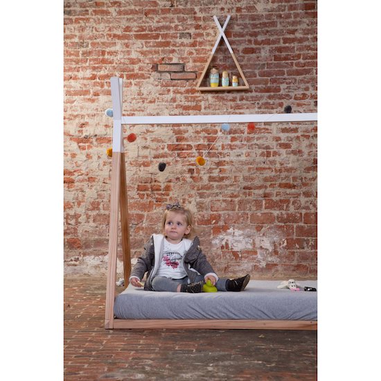 Tipi lit cabane 70x140   Naturel/Blanc        de               Childhome