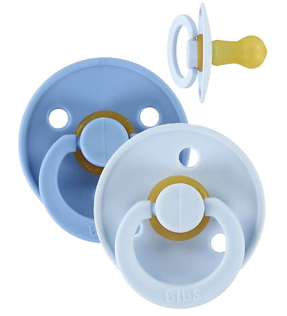 BIBS Colour Schnuller - Gr. 2 - 2er-Pack - Rund - Sky Blue/Baby