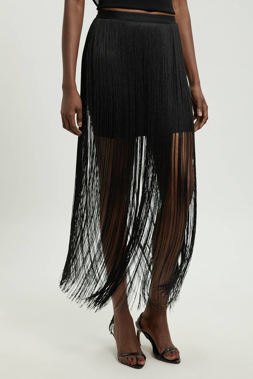 KarenMillen Jupe Midi Bandage À Franges