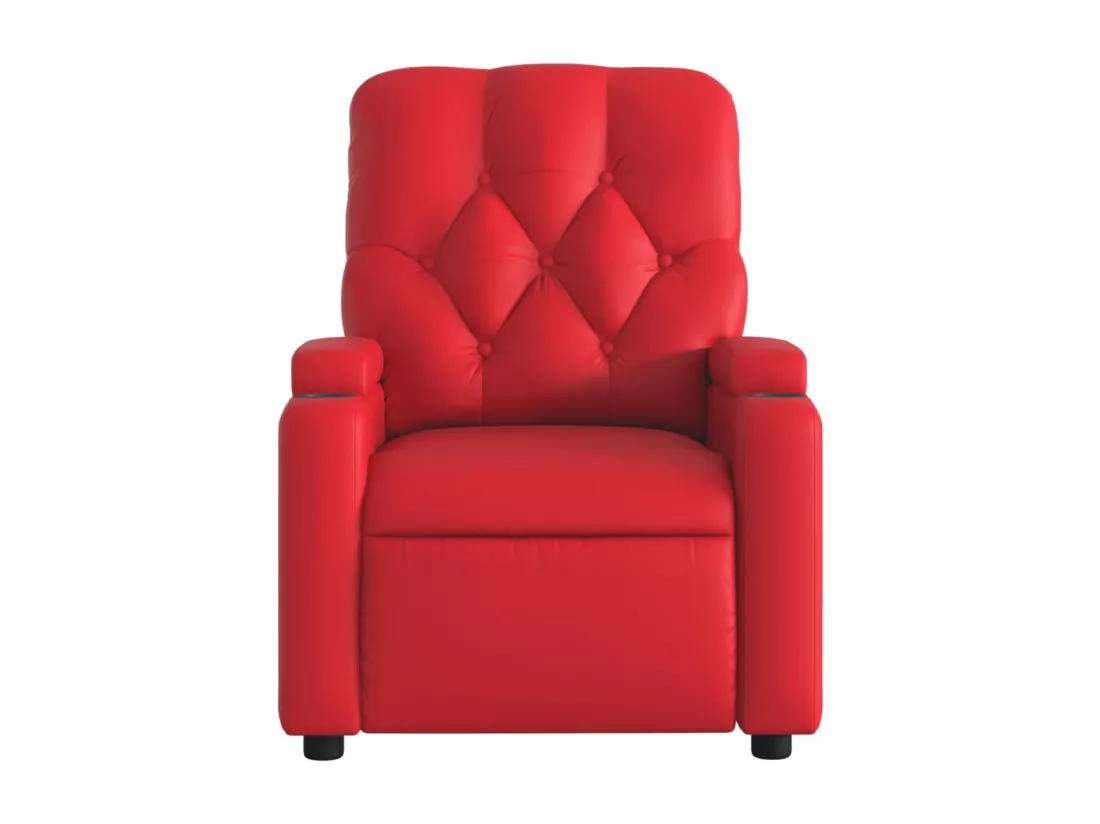 Fauteuil massant inclinable rouge similicuir