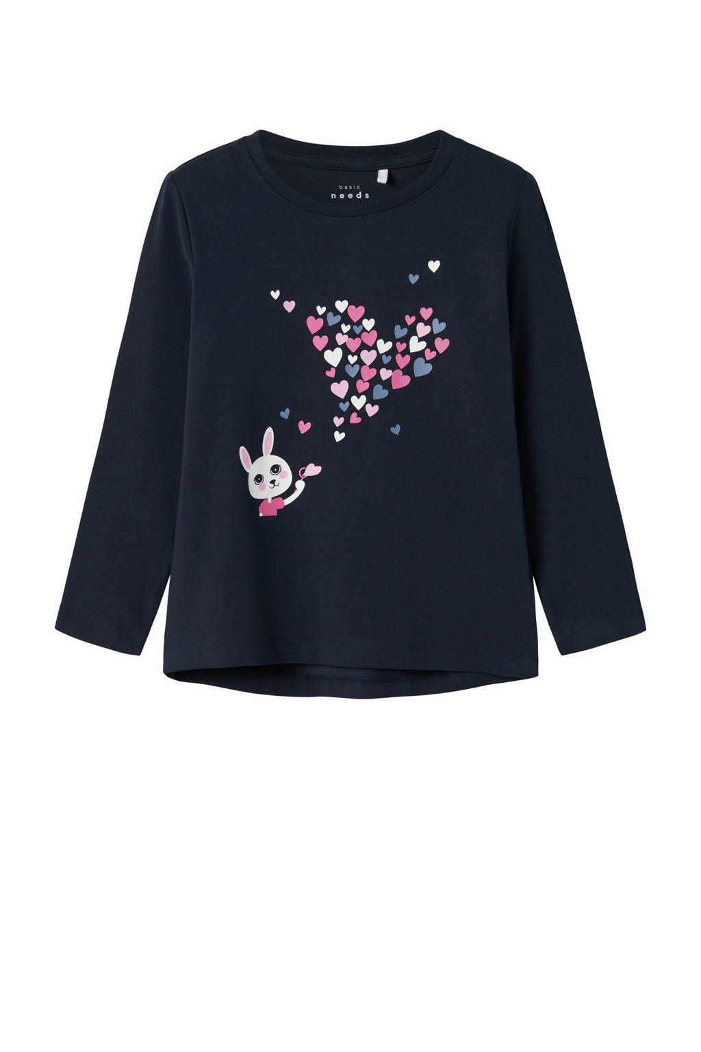 NAME IT longsleeve NMFVIX met printopdruk donkerblauw