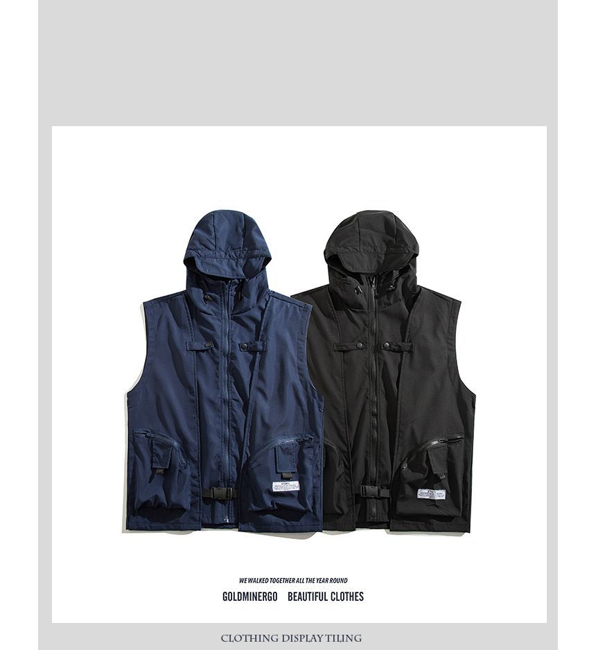 Yelmenor - Utility vest met capuchon en rits